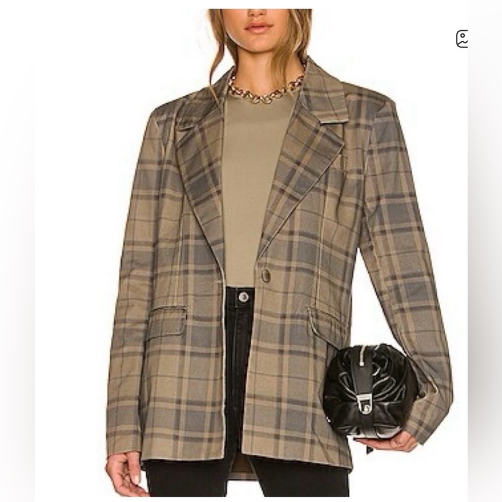WeWoreWhat Cotton Plaid Blazer NWT Medium